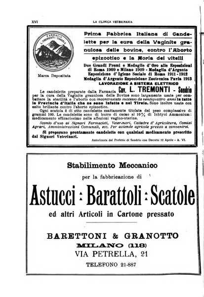 La clinica veterinaria rivista di medicina e chirurgia pratica degli animali domestici