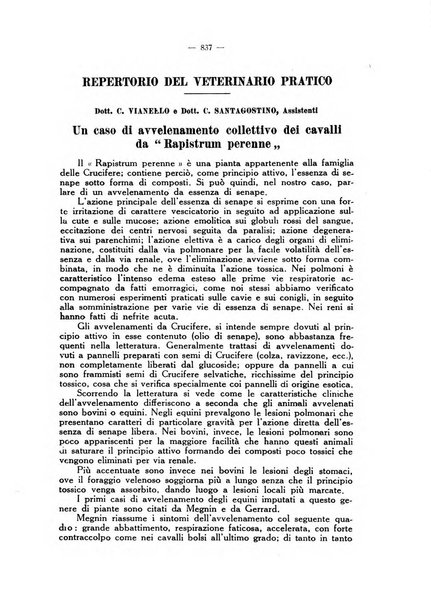 La clinica veterinaria rivista di medicina e chirurgia pratica degli animali domestici