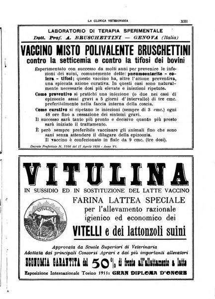 La clinica veterinaria rivista di medicina e chirurgia pratica degli animali domestici