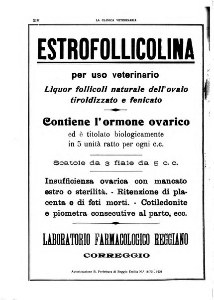 La clinica veterinaria rivista di medicina e chirurgia pratica degli animali domestici