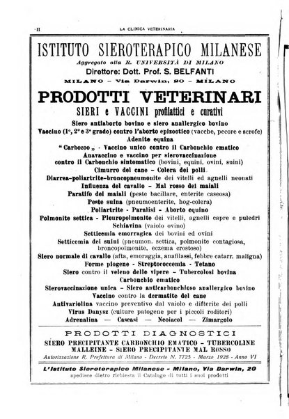 La clinica veterinaria rivista di medicina e chirurgia pratica degli animali domestici