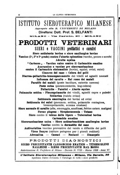 La clinica veterinaria rivista di medicina e chirurgia pratica degli animali domestici