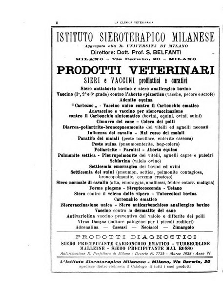 La clinica veterinaria rivista di medicina e chirurgia pratica degli animali domestici