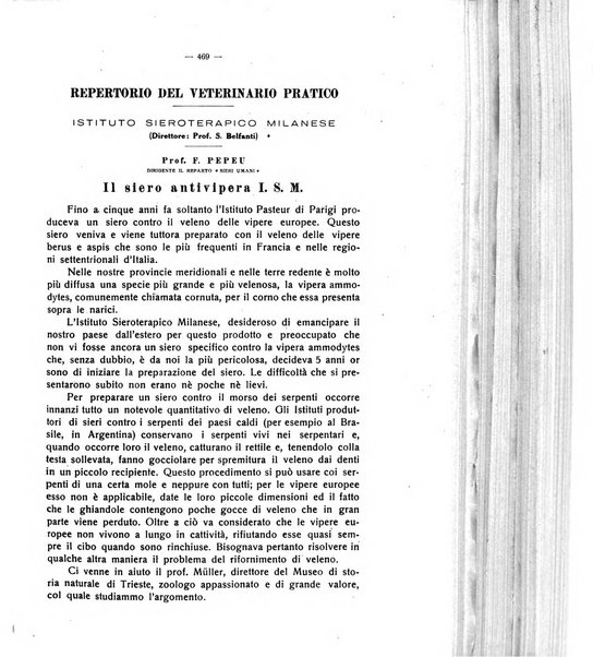 La clinica veterinaria rivista di medicina e chirurgia pratica degli animali domestici