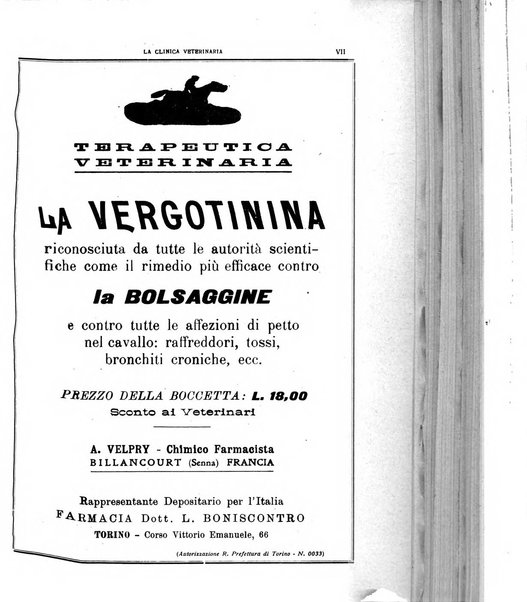 La clinica veterinaria rivista di medicina e chirurgia pratica degli animali domestici