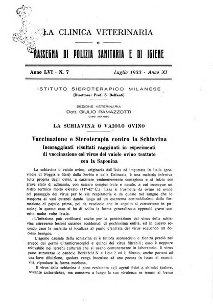 La clinica veterinaria rivista di medicina e chirurgia pratica degli animali domestici