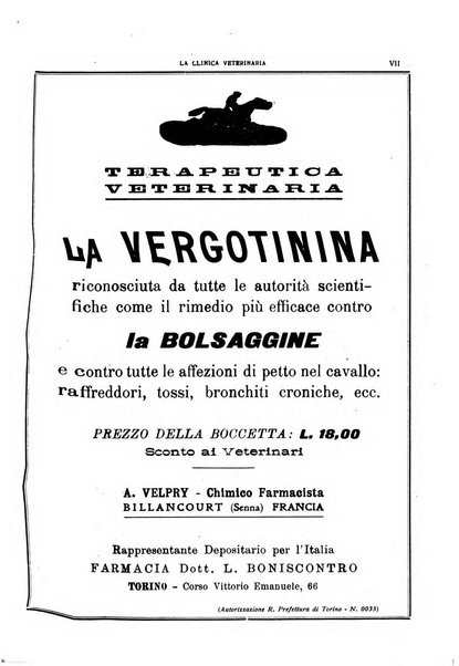 La clinica veterinaria rivista di medicina e chirurgia pratica degli animali domestici