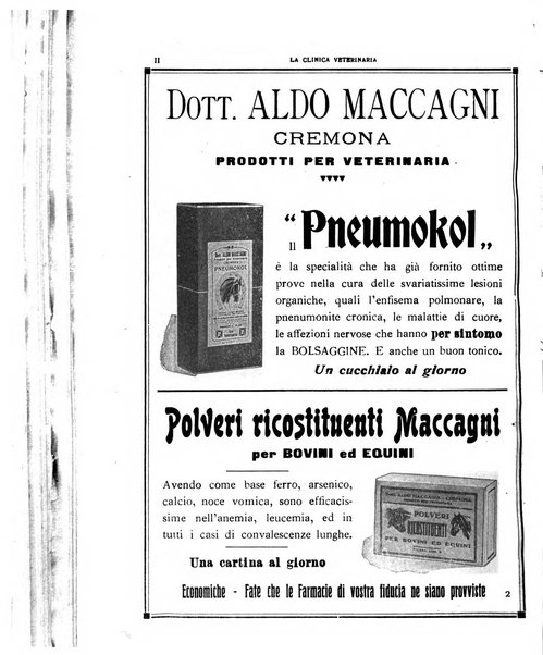 La clinica veterinaria rivista di medicina e chirurgia pratica degli animali domestici