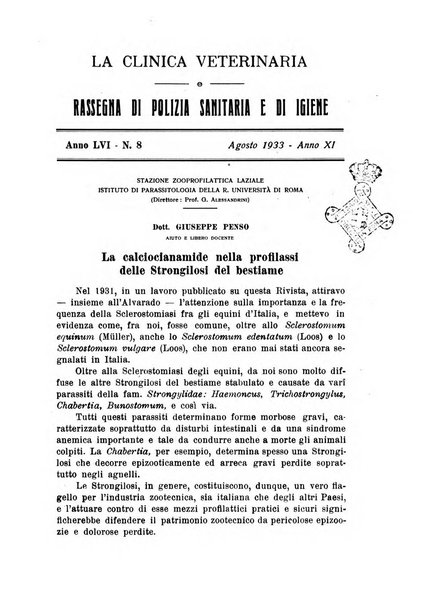 La clinica veterinaria rivista di medicina e chirurgia pratica degli animali domestici