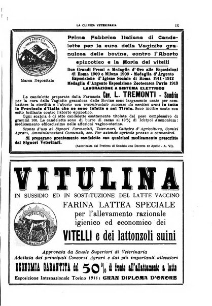 La clinica veterinaria rivista di medicina e chirurgia pratica degli animali domestici