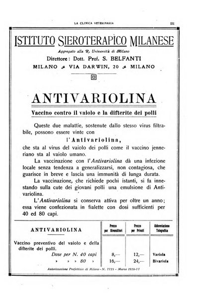 La clinica veterinaria rivista di medicina e chirurgia pratica degli animali domestici