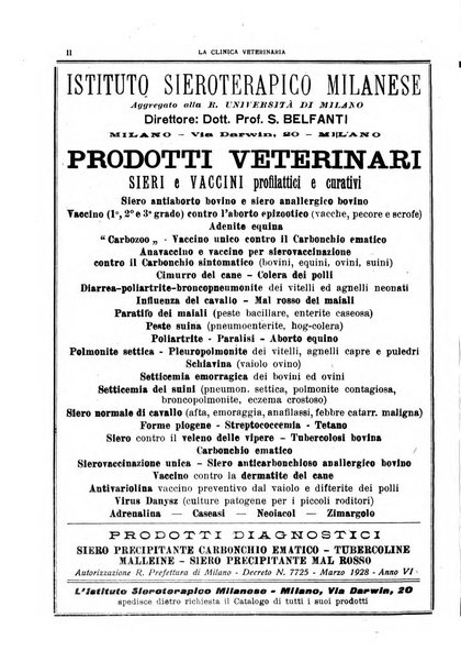 La clinica veterinaria rivista di medicina e chirurgia pratica degli animali domestici