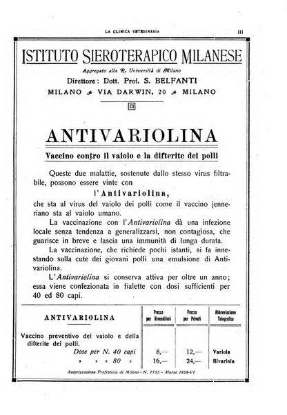 La clinica veterinaria rivista di medicina e chirurgia pratica degli animali domestici