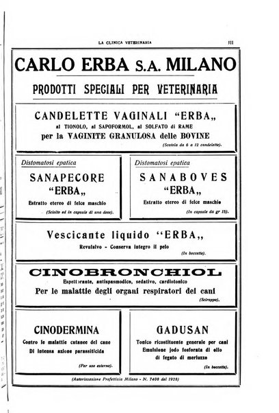 La clinica veterinaria rivista di medicina e chirurgia pratica degli animali domestici