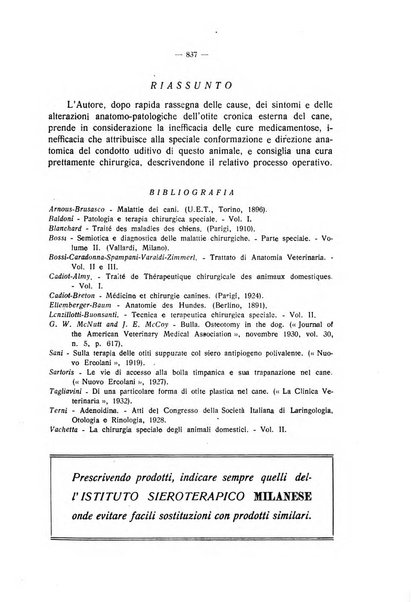 La clinica veterinaria rivista di medicina e chirurgia pratica degli animali domestici