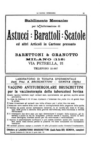 La clinica veterinaria rivista di medicina e chirurgia pratica degli animali domestici