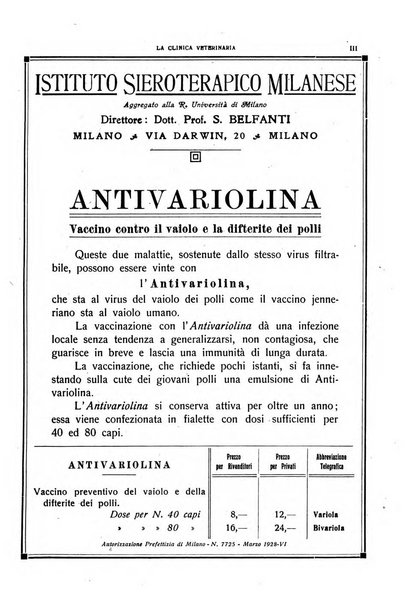 La clinica veterinaria rivista di medicina e chirurgia pratica degli animali domestici