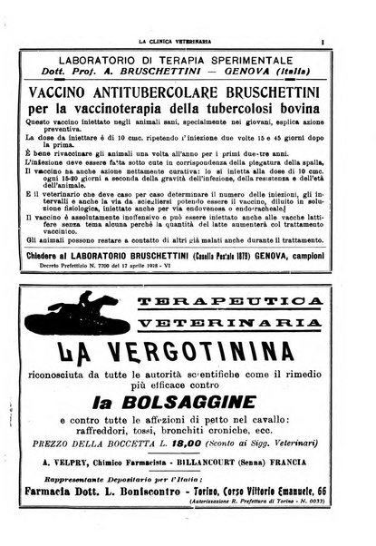 La clinica veterinaria rivista di medicina e chirurgia pratica degli animali domestici