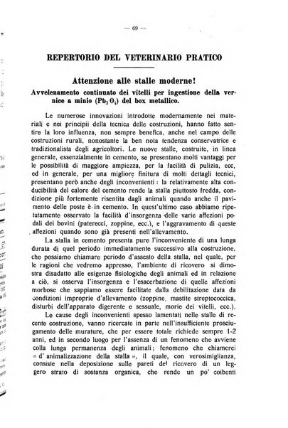 La clinica veterinaria rivista di medicina e chirurgia pratica degli animali domestici