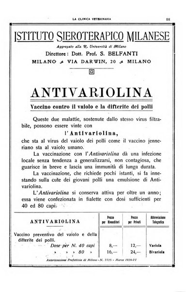 La clinica veterinaria rivista di medicina e chirurgia pratica degli animali domestici