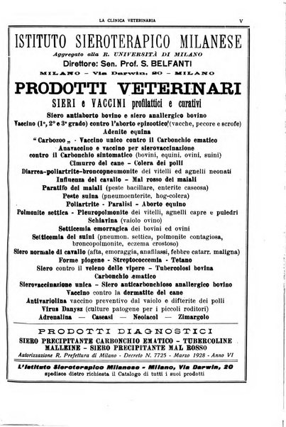 La clinica veterinaria rivista di medicina e chirurgia pratica degli animali domestici