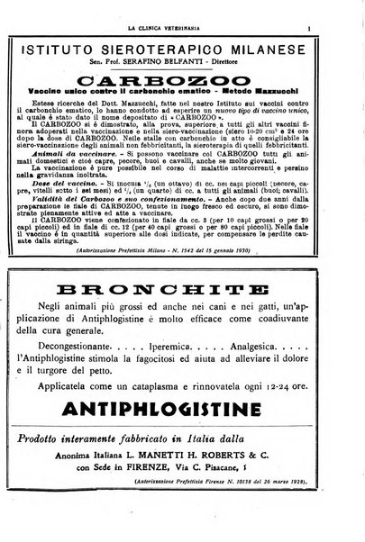 La clinica veterinaria rivista di medicina e chirurgia pratica degli animali domestici