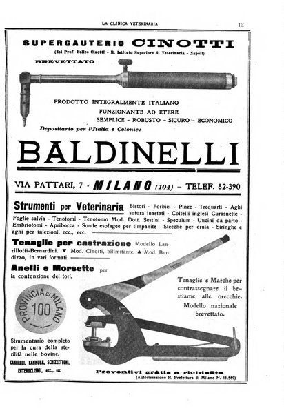 La clinica veterinaria rivista di medicina e chirurgia pratica degli animali domestici