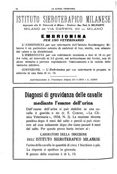 La clinica veterinaria rivista di medicina e chirurgia pratica degli animali domestici