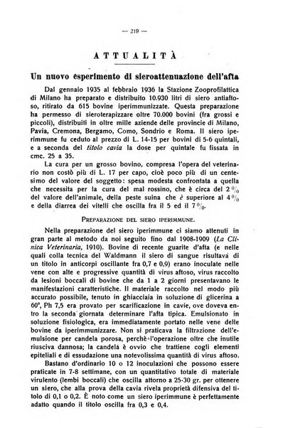 La clinica veterinaria rivista di medicina e chirurgia pratica degli animali domestici