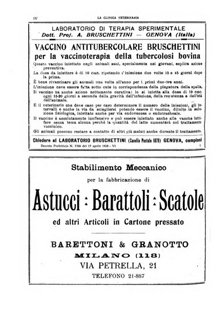 La clinica veterinaria rivista di medicina e chirurgia pratica degli animali domestici