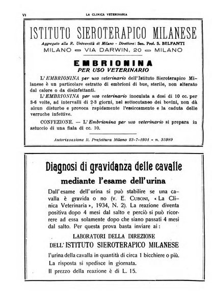 La clinica veterinaria rivista di medicina e chirurgia pratica degli animali domestici