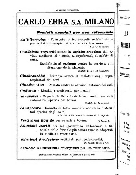 La clinica veterinaria rivista di medicina e chirurgia pratica degli animali domestici