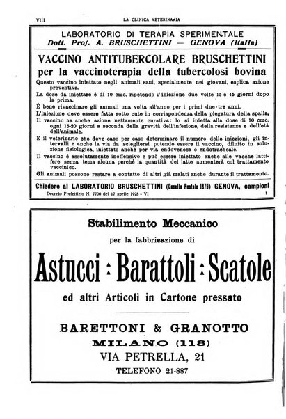 La clinica veterinaria rivista di medicina e chirurgia pratica degli animali domestici