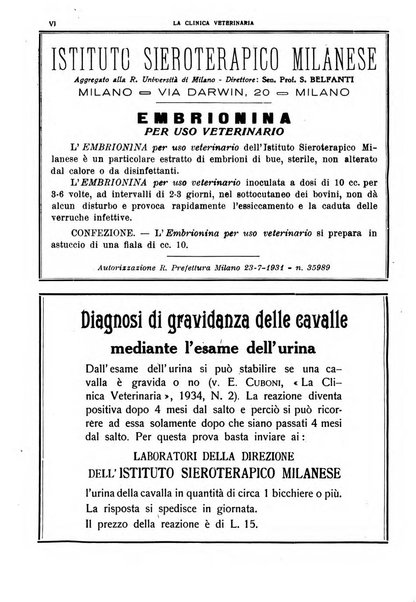 La clinica veterinaria rivista di medicina e chirurgia pratica degli animali domestici