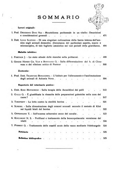 La clinica veterinaria rivista di medicina e chirurgia pratica degli animali domestici