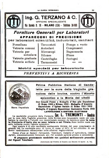 La clinica veterinaria rivista di medicina e chirurgia pratica degli animali domestici