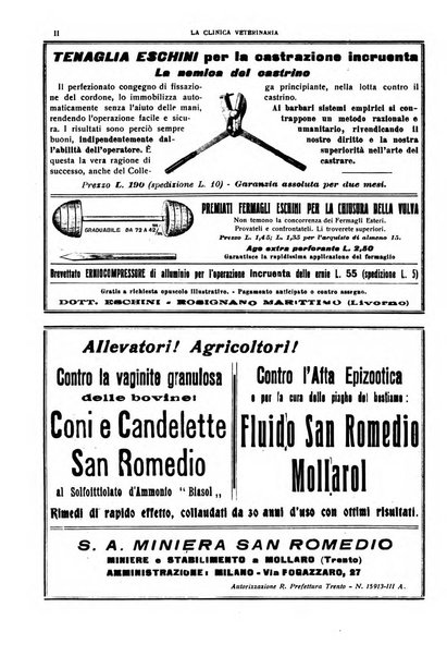 La clinica veterinaria rivista di medicina e chirurgia pratica degli animali domestici