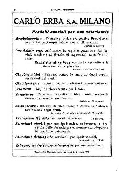 La clinica veterinaria rivista di medicina e chirurgia pratica degli animali domestici