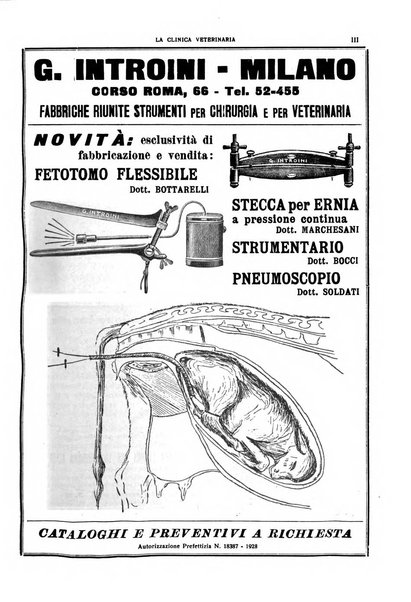 La clinica veterinaria rivista di medicina e chirurgia pratica degli animali domestici