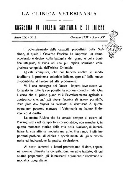 La clinica veterinaria rivista di medicina e chirurgia pratica degli animali domestici