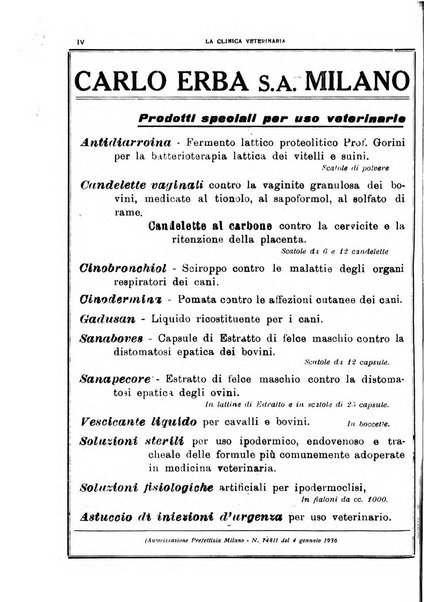 La clinica veterinaria rivista di medicina e chirurgia pratica degli animali domestici