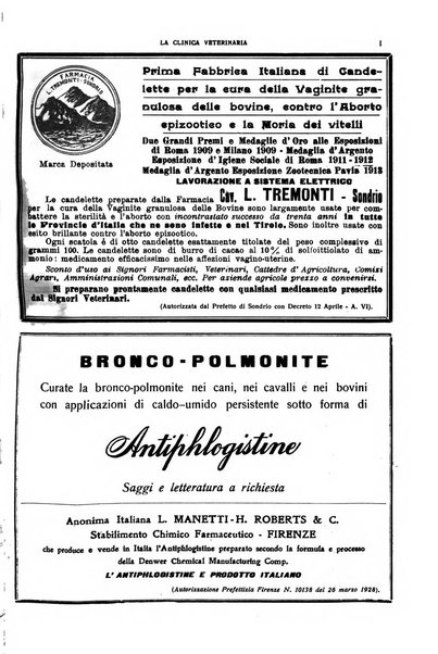 La clinica veterinaria rivista di medicina e chirurgia pratica degli animali domestici