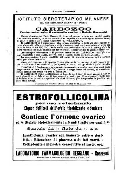 La clinica veterinaria rivista di medicina e chirurgia pratica degli animali domestici