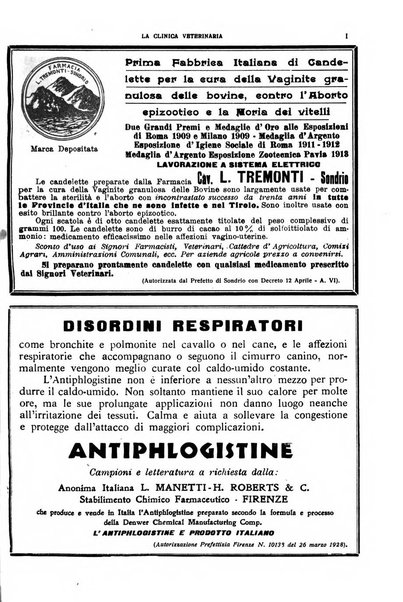 La clinica veterinaria rivista di medicina e chirurgia pratica degli animali domestici