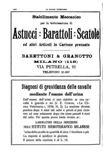 La clinica veterinaria rivista di medicina e chirurgia pratica degli animali domestici