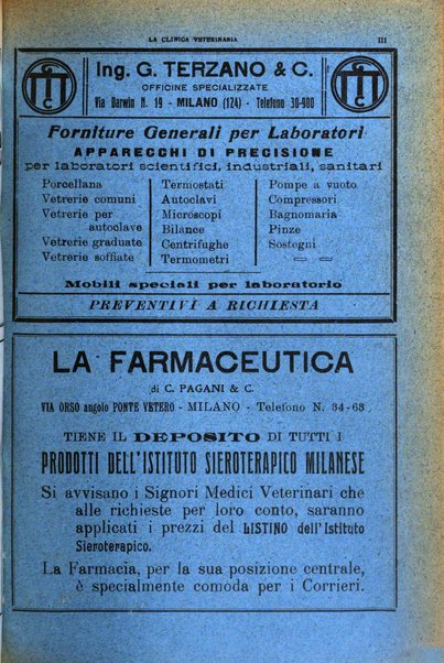 La clinica veterinaria rivista di medicina e chirurgia pratica degli animali domestici