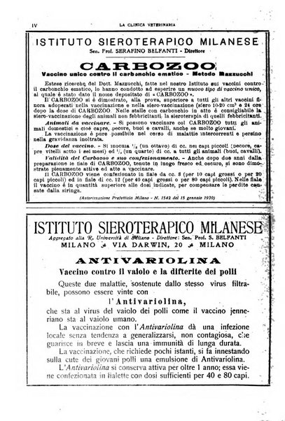 La clinica veterinaria rivista di medicina e chirurgia pratica degli animali domestici