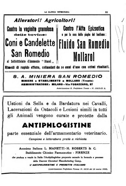 La clinica veterinaria rivista di medicina e chirurgia pratica degli animali domestici