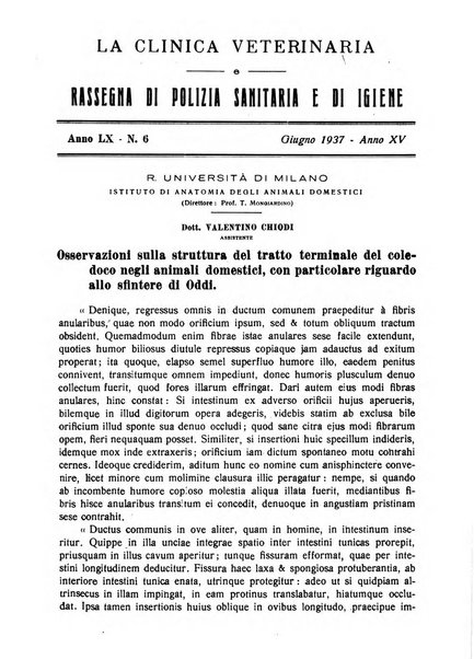 La clinica veterinaria rivista di medicina e chirurgia pratica degli animali domestici