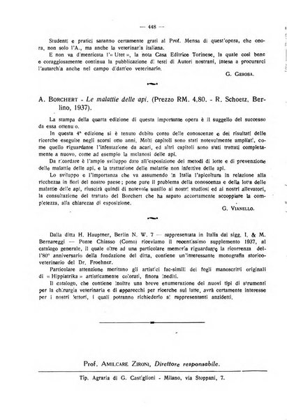 La clinica veterinaria rivista di medicina e chirurgia pratica degli animali domestici